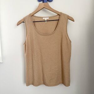 Escada 40 US Medium 10 Cashmere Tank Top Tan Nude Old Money Elegant Classy